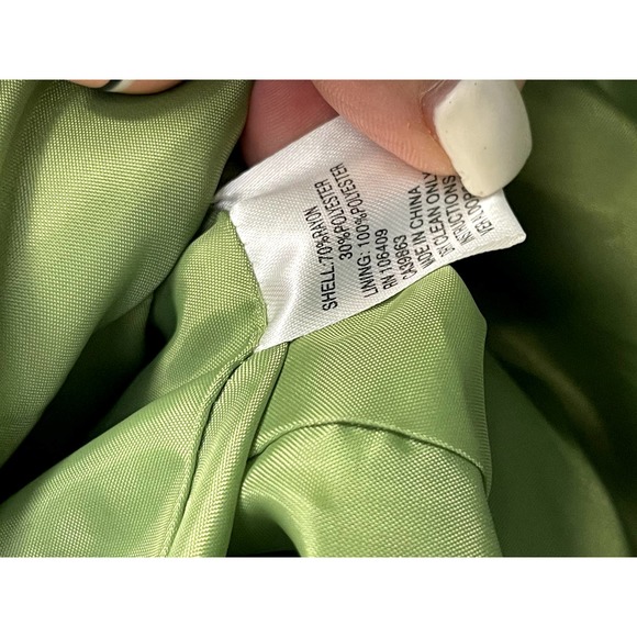 TAHARI ARTHUR S LEVINE Collarless Zip Up Crepe Blazer Matcha Green Size 14 - Picture 3 of 5